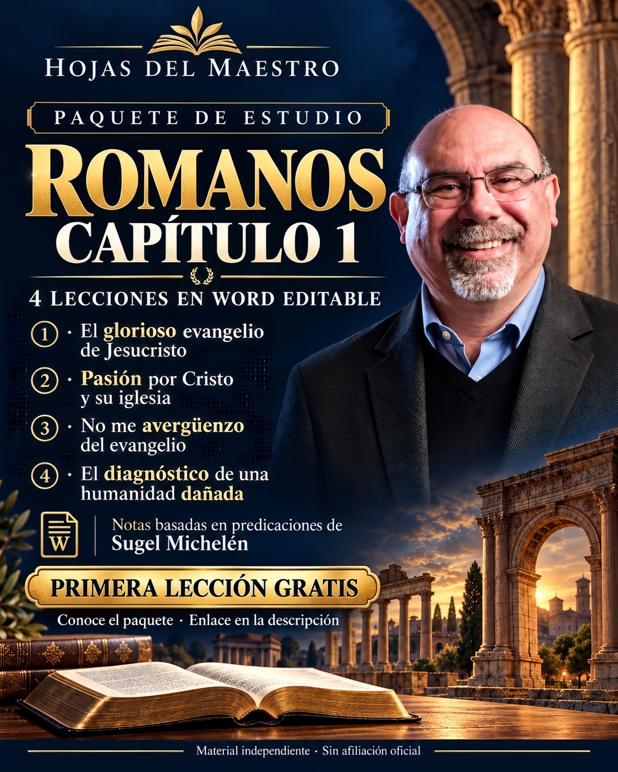 Romanos, capítulo 1: paquete de cuatro lecciones en Word editable. Primera lección gratis.