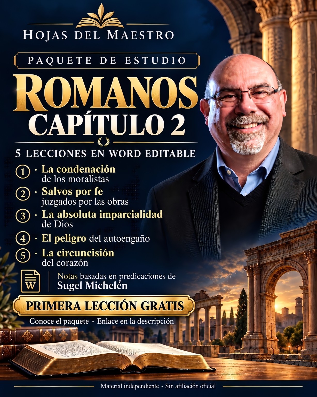 Romanos, capítulo 2: paquete de cinco lecciones en Word editable. Primera lección gratis.