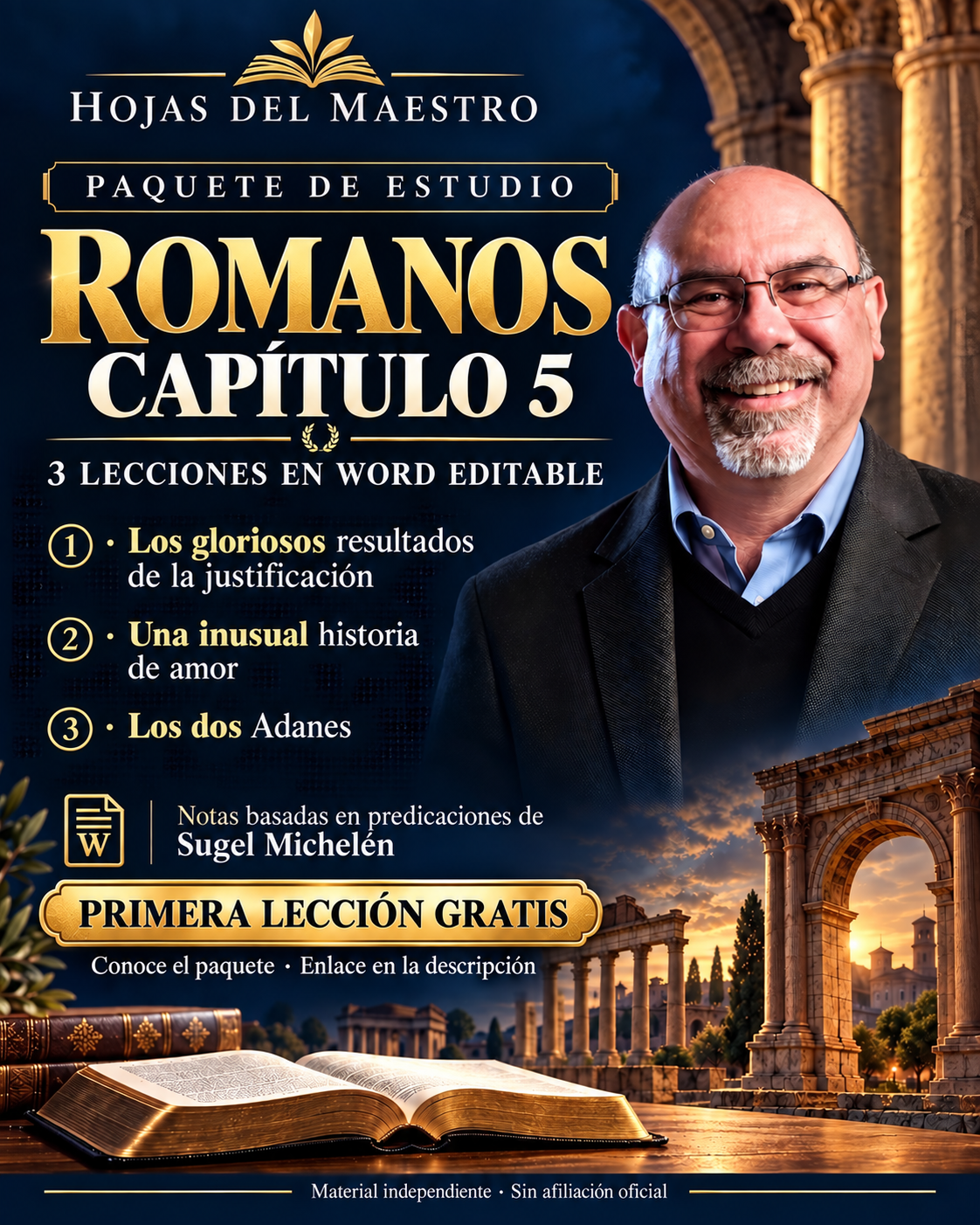 Romanos, capítulo 5: paquete de tres lecciones en Word editable. Primera lección gratis.